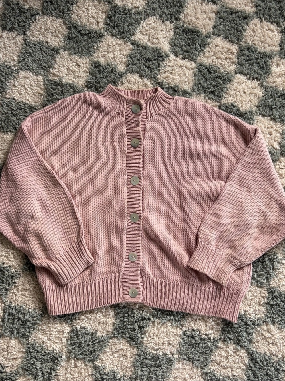 Jaggery London Rio Cardigan in Magnolia Blossom Organic Cotton Sweater
